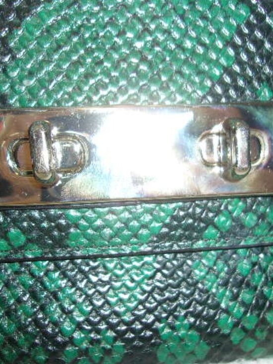 E-154 COACH SWAGGER CLUTCH IN PYTHON EMBOSSED LEATHER - Picture 3 of 13